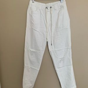 Aerie white distressed beach pant